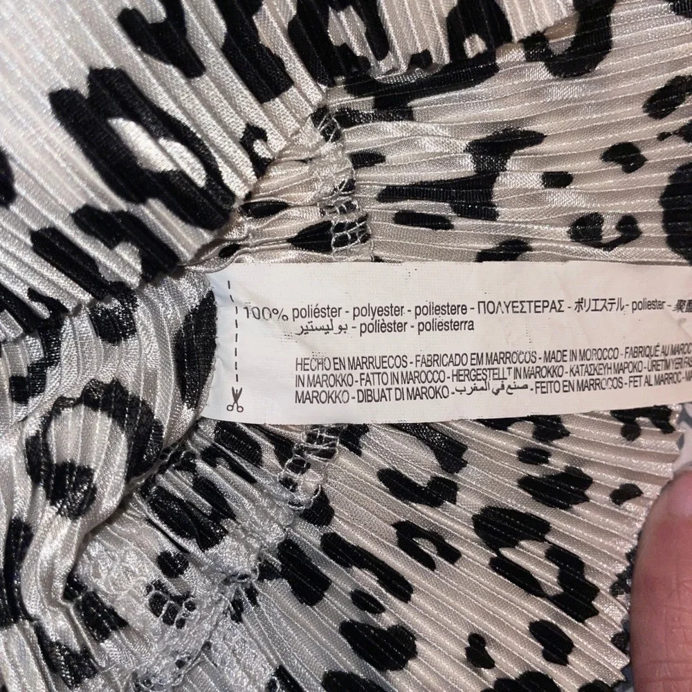 Zara Leopard Print Crop Top Long Sleeve Peplum Tie Front Y2K Animal Print Blouse